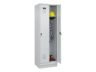locker,HxBxD 1950x600x500mm,2vak,vak B 300mm,draaigrendel,sokkel - 1