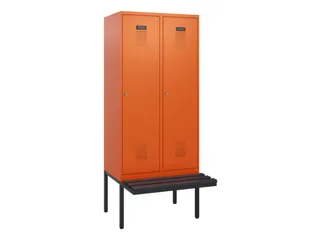 locker met bank,HxBxD 1950x800x815mm,2vak,vak B 400mm,cilinderslot - 2