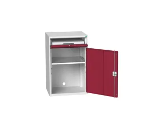 pc-kast 1000x650x550mm toetsenbordblad RAL7035 + RAL3004 - 1