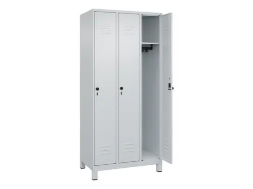 locker,HxBxD 1950x900x500mm,3vak,vak B 300mm,draaigrendel,voeten