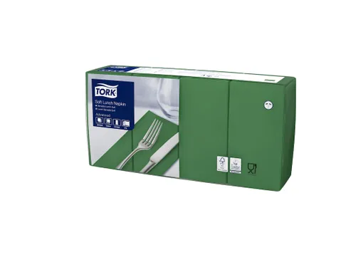 Tork 477420 Soft Lunchservet Advanced Donkergroen 33x33cm 1/8 vouw
