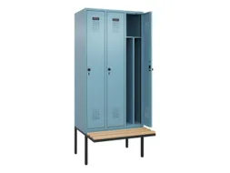 locker met bank,voor scheiding van kleding,HxBxD 2120x900x815mm,3vak