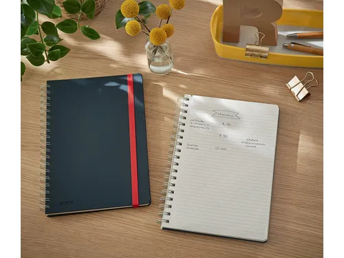 Notitieboek Leitz Cosy B5 lijn spiraal grijs
