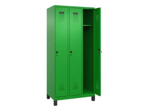 locker,HxBxD 1950x900x500mm,3vak,vak B 300mm,draaigrendel,voeten