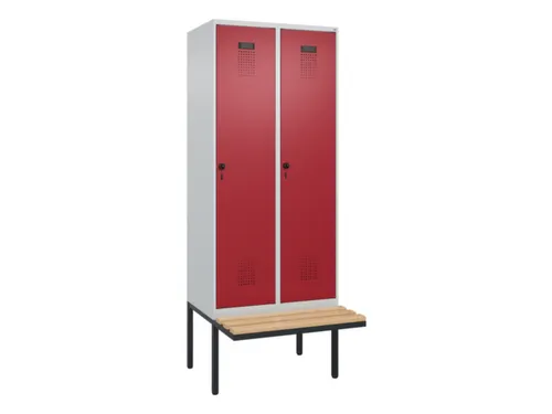locker met bank,voor scheiding van kleding,HxBxD 2120x800x815mm,2vak