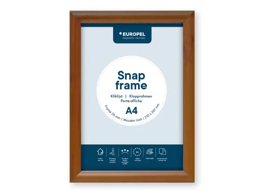Easy-Click Kliklijst Europel A4 25mm aluminium Houtlook