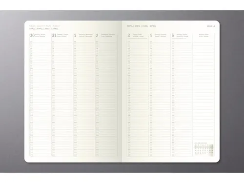 Weekagenda Conceptum A4+ 2027 (NL/FR/EN/DU), verticaal zwart Hardcover