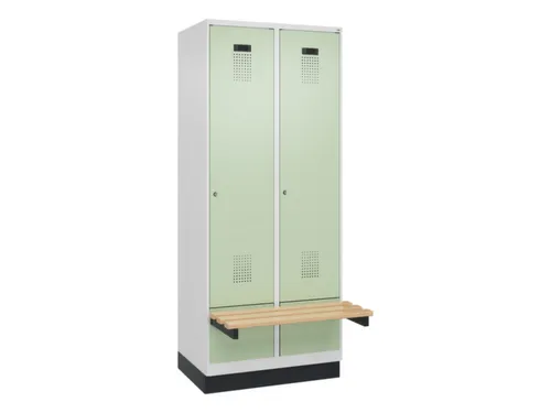 locker met bank,HxBxD 1950x800x815mm,2vak,vak B 400mm,cilinderslot