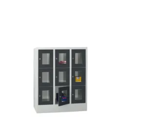 lockerkast,HxBxD 1187x900x500mm,3x3vakken,RAL7035,front RAL7016 - 2
