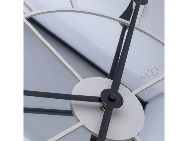 Spiegelklok - 56cm - Stille wandklok - Landelijk - Wit - NeXtime - "Cl