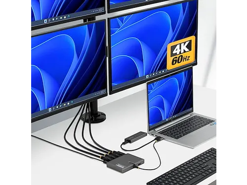 USB-C naar Quad-Monitor Adapter 4K 60Hz DisplayPort