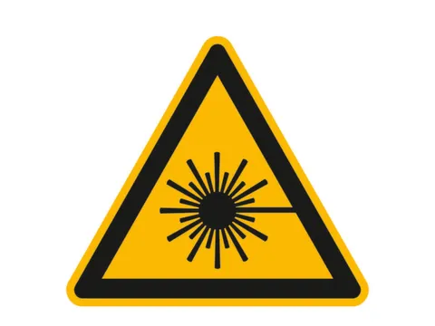 waarschuwingsbord,v. binnen/buiten,waarschuwing: laserstraal,PE-folie