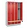 locker met bank,HxBxD 1950x1200x815mm,4vak,vak B 300mm,draaigrendel