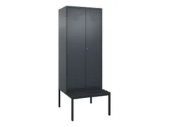 armoire vestiaire noir et blanc HxlxP 2120x800x815mm 2compart.