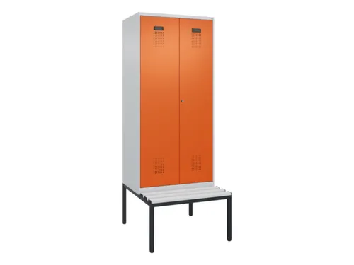 PBM-locker met bank,HxBxD 2120x800x815mm,2vak,vak B 400mm