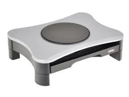 Monitorverhoger 2 Hoogte Standen 2 Lades Draaiplateau Zilver/Zwart