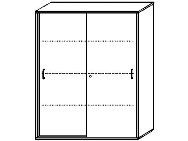 Schuifdeurkast 1540x1200x430mm Romp Esdoorn Decor Front Wit