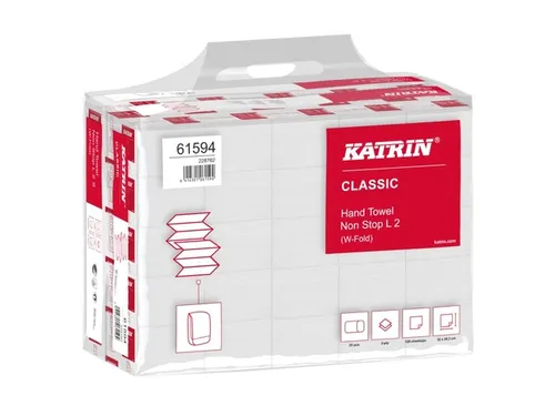Handdoek Katrin w-vouw 2-laags 203x320mm 25x120 vel wit 61594
