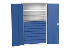 universele kast,HxBxD 2000x1300x550mm,3xStalen bodem,8lade(n)