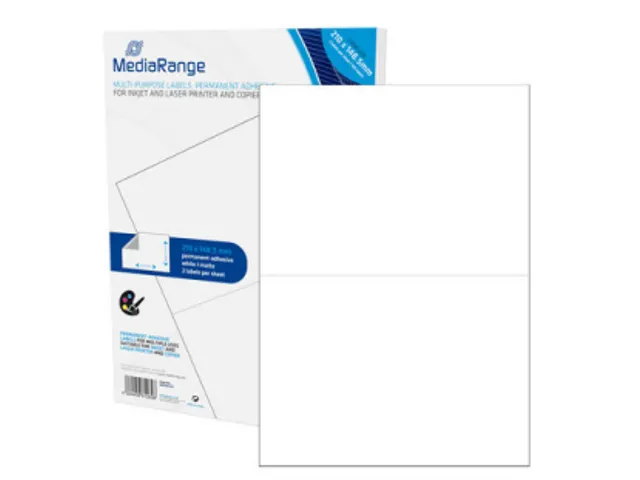 Mediarange Etiketten 210X148,5Mm 100Stuk Wit Permanent