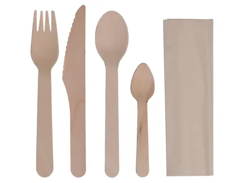 Houten Bestekset Naturel Doos 100 Stuks