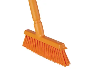 Vikan Hygiene medium veger Oranje stofblik lange steel 250mm - 4