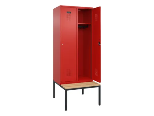 locker met bank,HxBxD 2120x800x815mm,2vak,vak B 400mm,cilinderslot