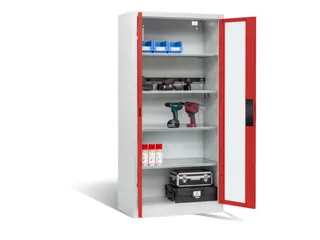acculaadkast 1950x930x500mm 5stekkerdozen 230V cil.-slot front RAL3000 - 3
