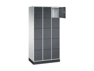 lockerkast,RAL 7035/RAL 7021,HxBxD 1950x920x500mm,3x5vakken,cil.-slot - 1