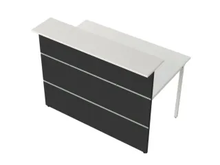 Balie Aanbouwelement 1350x1015mm Recht Front Antraciet Bladen Wit - 1