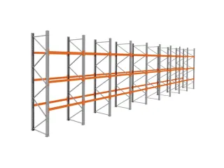 palletstelling,basis+8xaanbouw,HxBxD 3990x17425x1100mm,vakl. 3000kg - 1