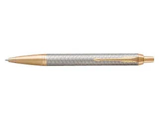 Balpen Parker IM Premium Warm Silver GT Medium Blauwe inkt - 1