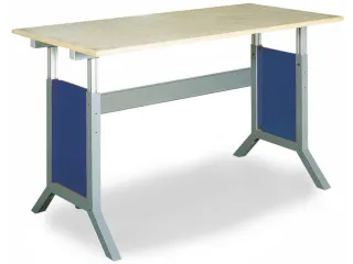 montagetafel,HxBxD 735-1100x1500x750mm,blad multiplex,RAL7035/RAL5013 - 1