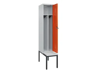 locker met bank,voor scheiding van kleding,HxBxD 2120x400x815mm,1vak - 1