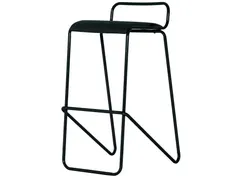 Barkruk serie 126 sledeframe Zwart stof Antraciet