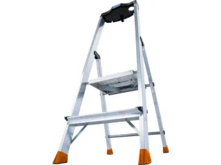 trapladder,eenzijdig,2 XXL treden,balk L 1m,aluminium - 4