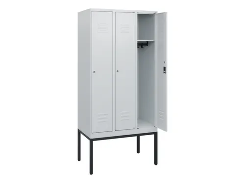 locker,HxBxD 1950x900x500mm,3vak,vak B 300mm,cil.-slot,voetonderstel