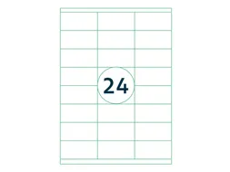 Etiketten Zelfklevend Wit 24 op A4 70x35mm 1000 Vel