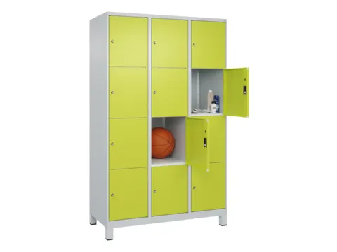 lockerkast,HxBxD 1950x1200x500mm,3x4vakken,vak B 400mm,cil.-slot