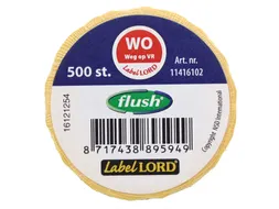Voedseletiketten 59x23x59mm Flushlabel Wo weg op VR