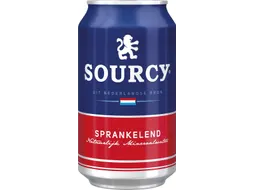Sourcy mineraalwater rood licht bruisend blik 33cl 24 stuks