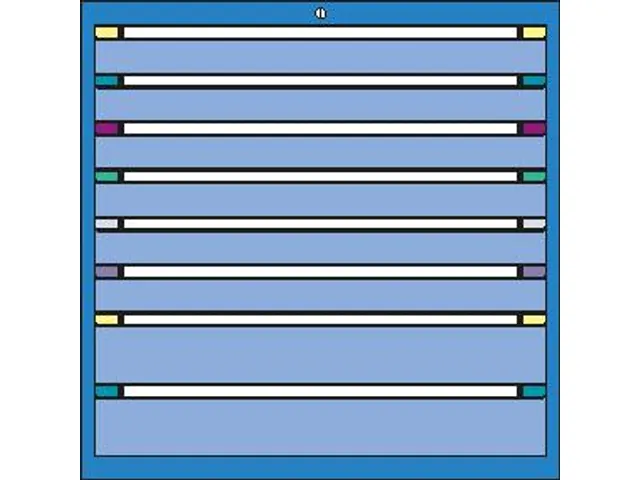 ladekast,HxBxD 1000x605x695mm,8lade(n),cil.-slot,RAL7035,front RAL7035