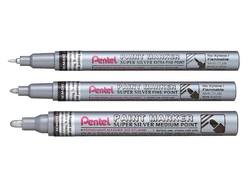 viltstift Pentel MSP10 ronde punt 1.5mm zilver