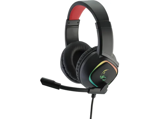 MediaRange Gaming-Headset bedraad 7.1 Surround-Sound Zwart/Rood