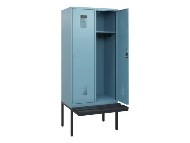 locker met bank,HxBxD 1950x800x815mm,2vak,vak B 400mm,cilinderslot