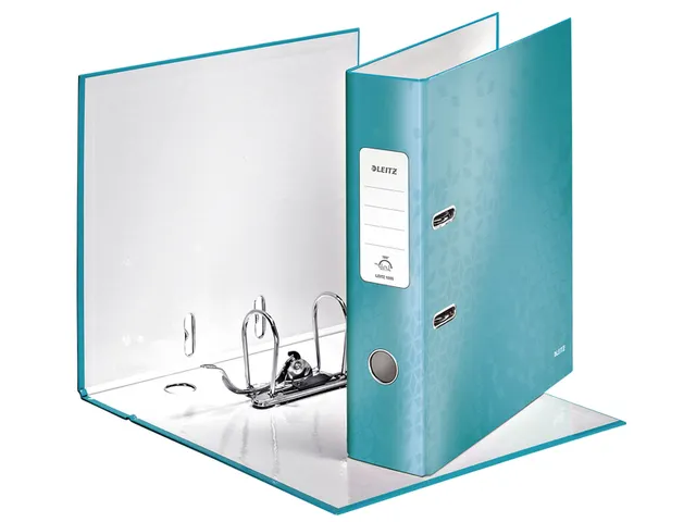 Ordner Leitz 1005 WOW 180° A4 80mm karton ijsblauw