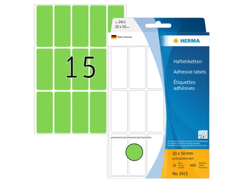 HERMA 2415 Universele etiketten 20x50mm Groen 480 stuks