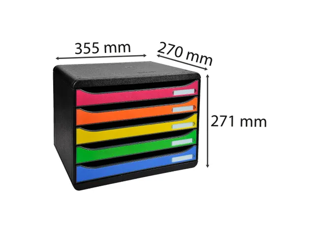 Ladenbox Big-Box Plus Horizontaal A4+ Assorti Kleur 5 laden