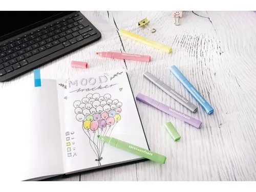 Markeerstift Eberhard Faber Pastel 6st. vierkant in etui