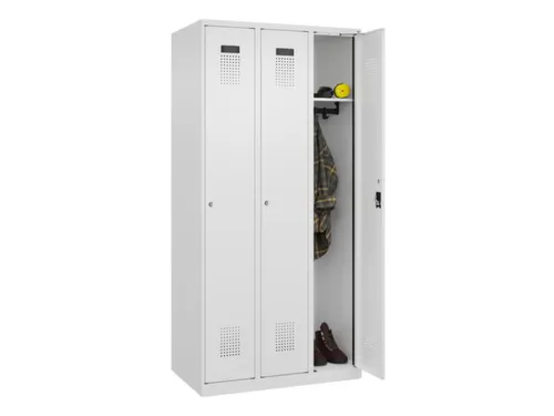 locker,HxBxD 1850x900x500mm,3vak,vak B 300mm,cil.-slot,staand op vloer